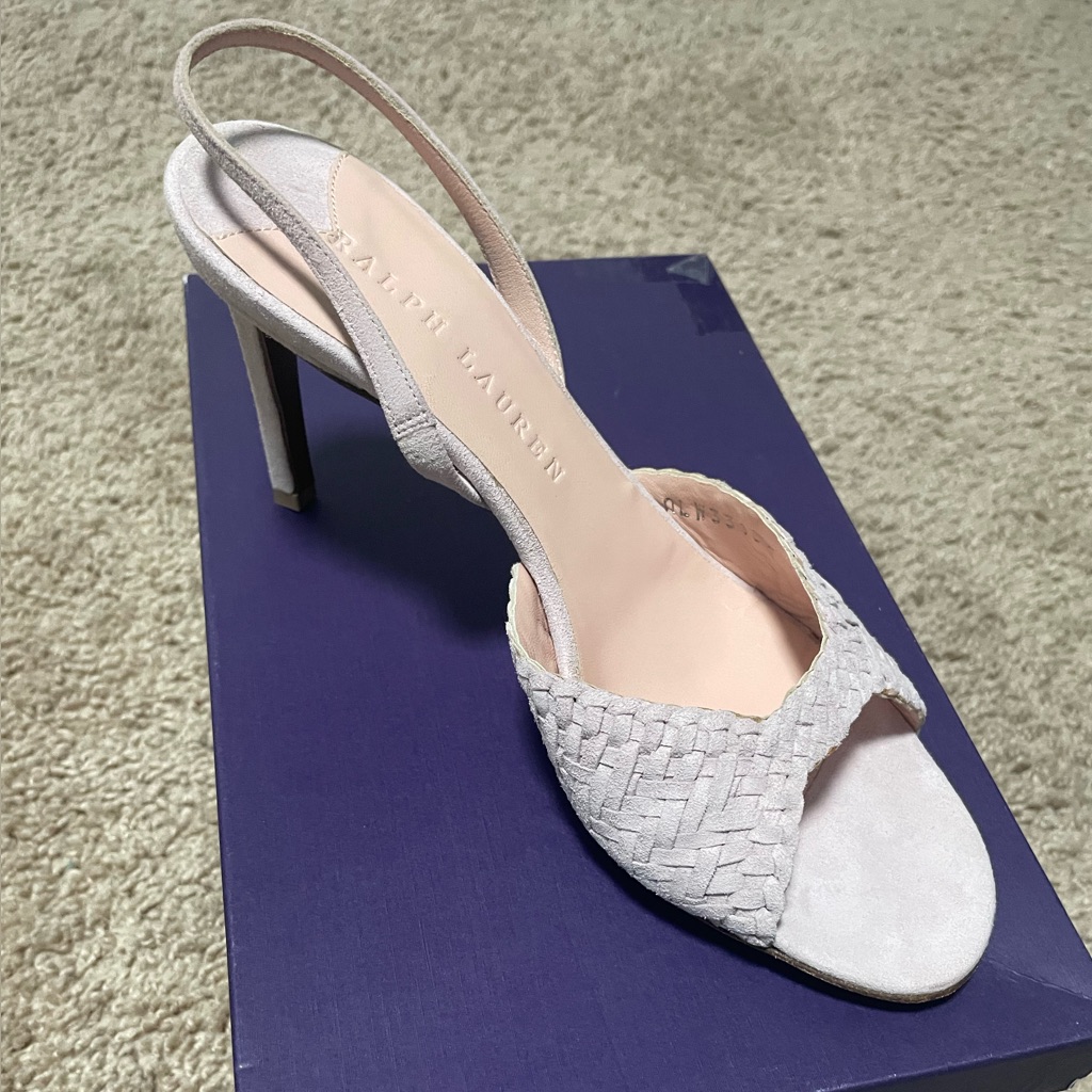 Ralph Lauren Purple Label Pink Suede Sling Backs !!! Gorgeous!! Bought In Usd$